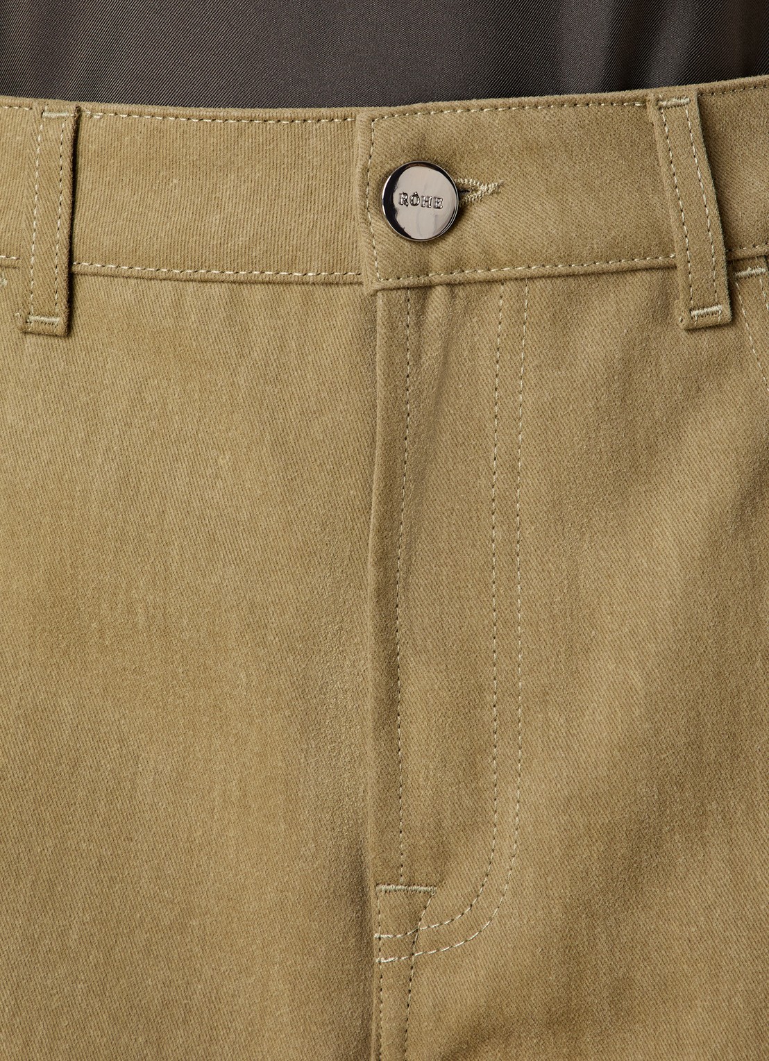 Róhe Mid waist wide leg jeans met gekleurde wassing - detail 4 mosterd