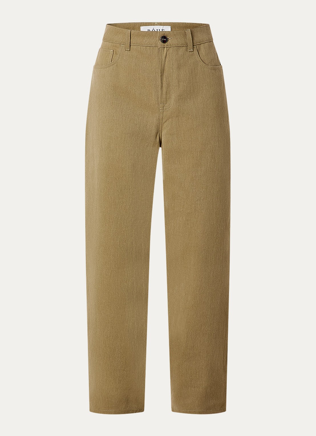 Róhe Mid waist wide leg jeans met gekleurde wassing - voorkant 5 mosterd