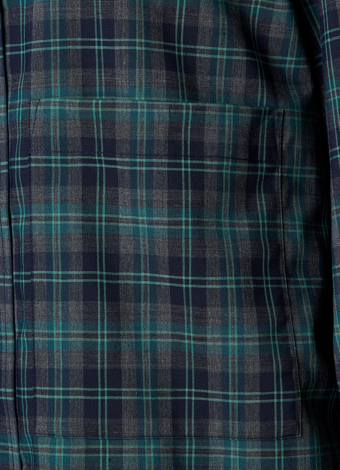 Róhe Oversized blouse in wolblend met ruitdessin - detail 2 donkergroen