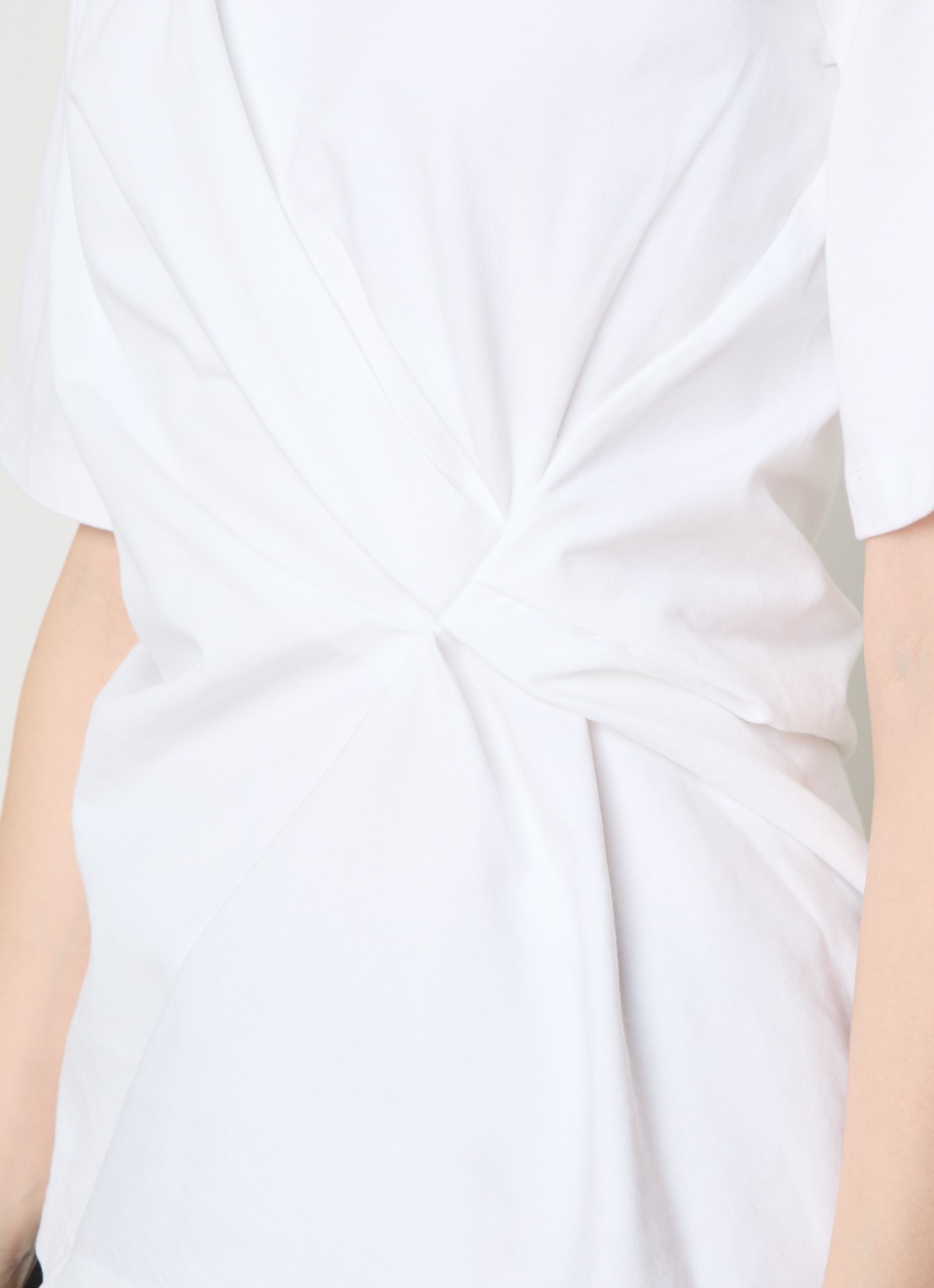 Róhe T-shirt met plooidetail - detail 4 wit