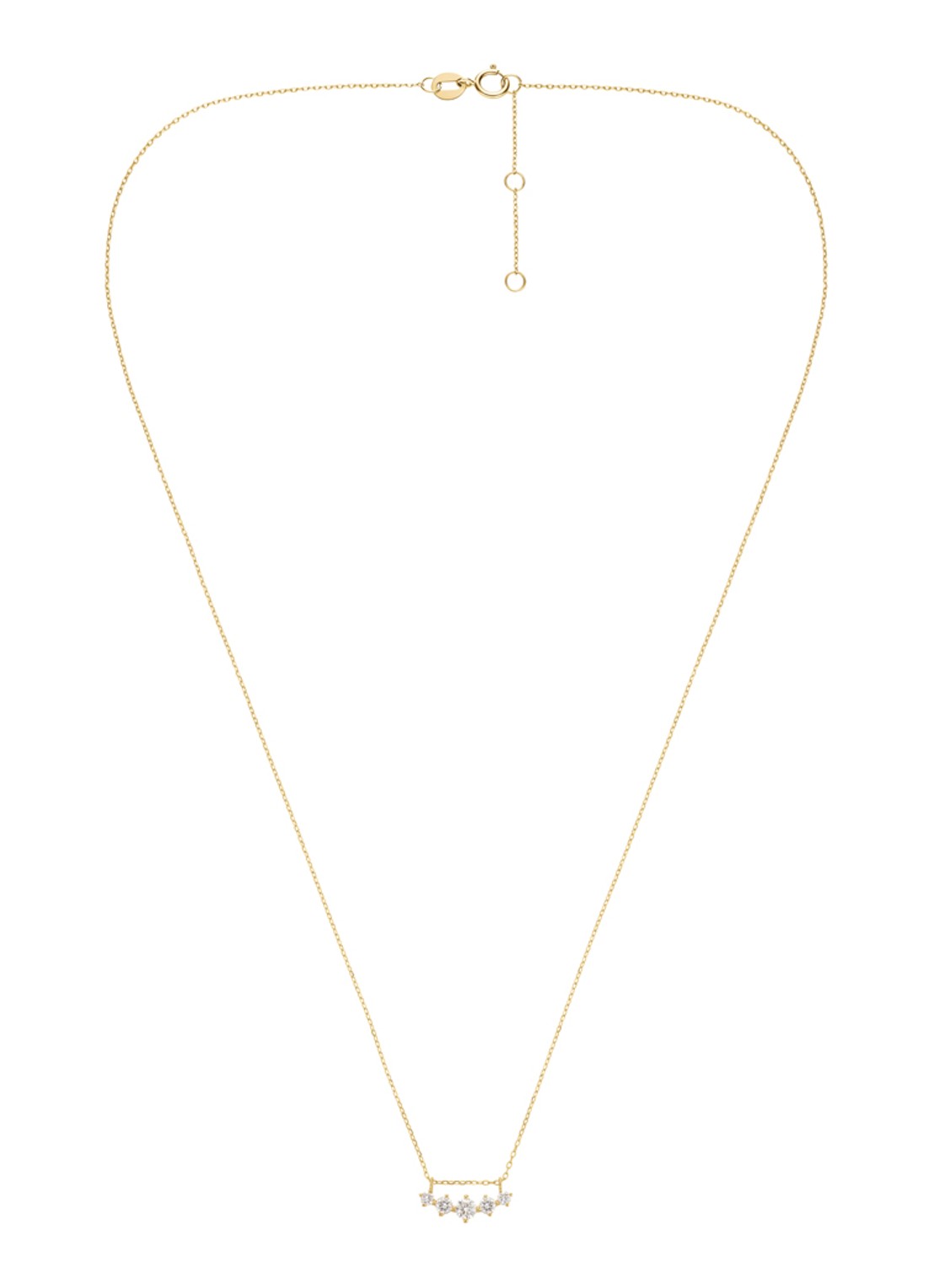 Rosefield 5 Stone ketting van 14 karaat geelgoud - detail 4 goud