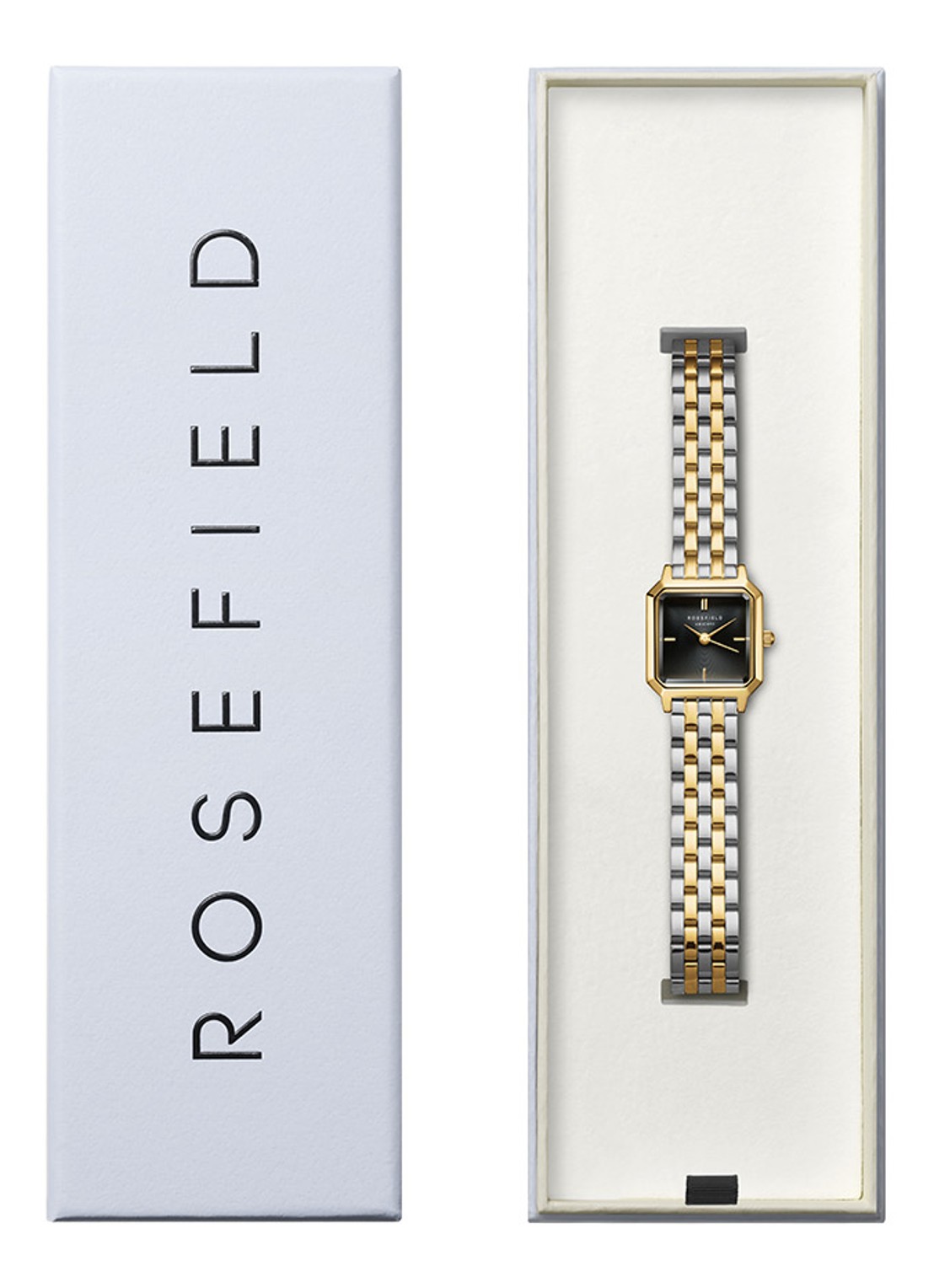 Rosefield Boxelle Duotone horloge BBDSG-B07 - detail zilver