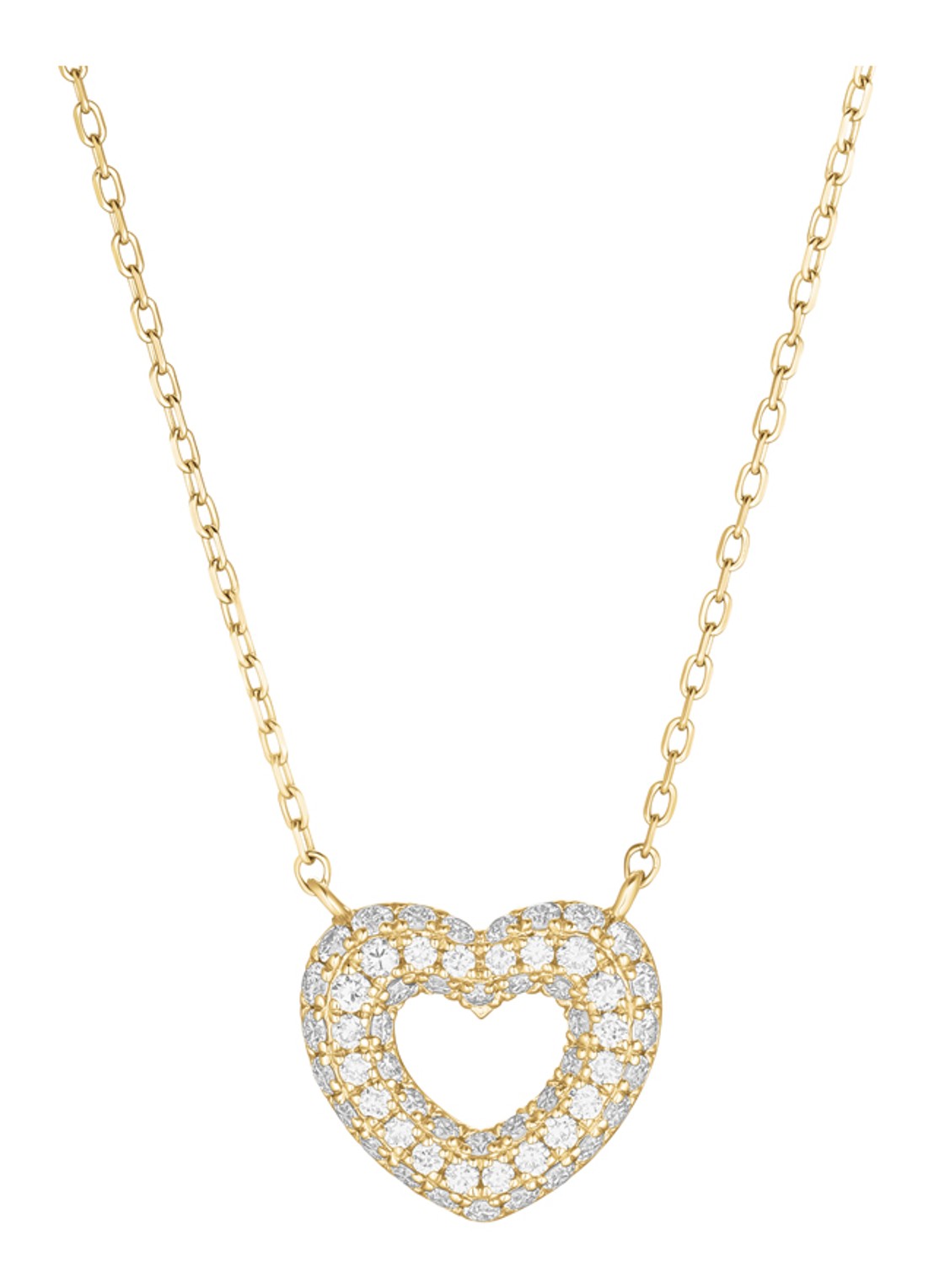 Rosefield Bubble Heart ketting van 14 karaat geelgoud - voorkant goud