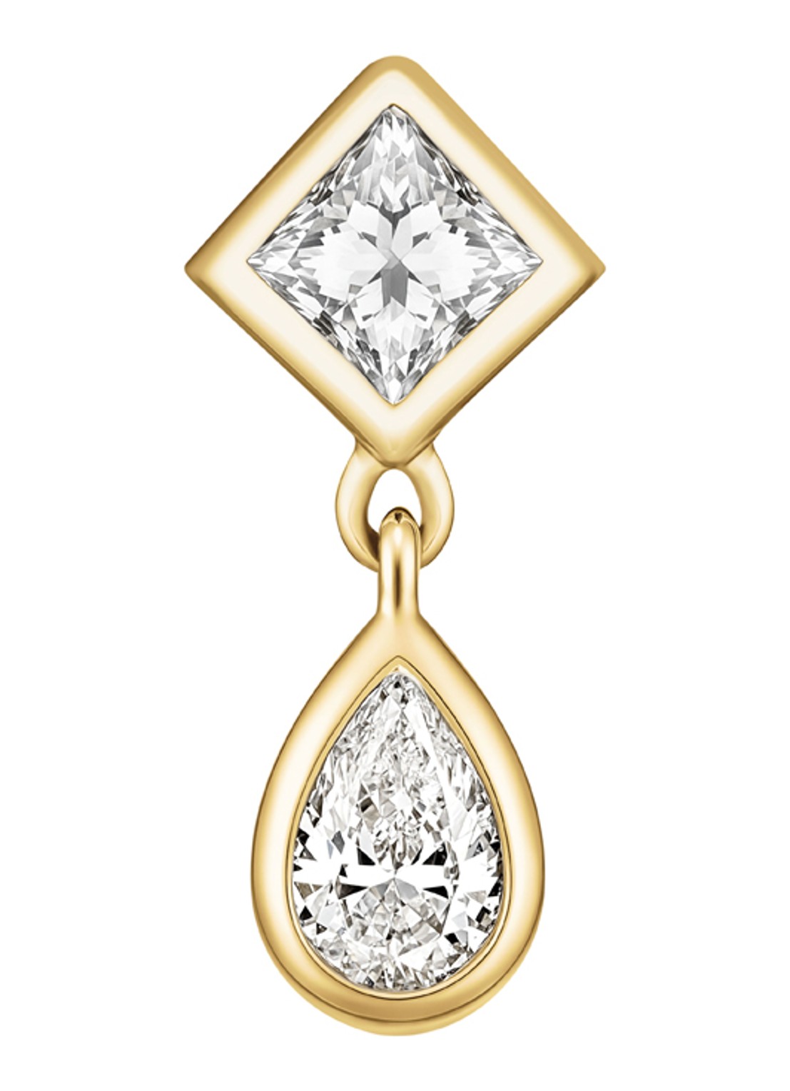 Rosefield Dangling oorstekers van 14 karaat geelgoud - detail 4 goud