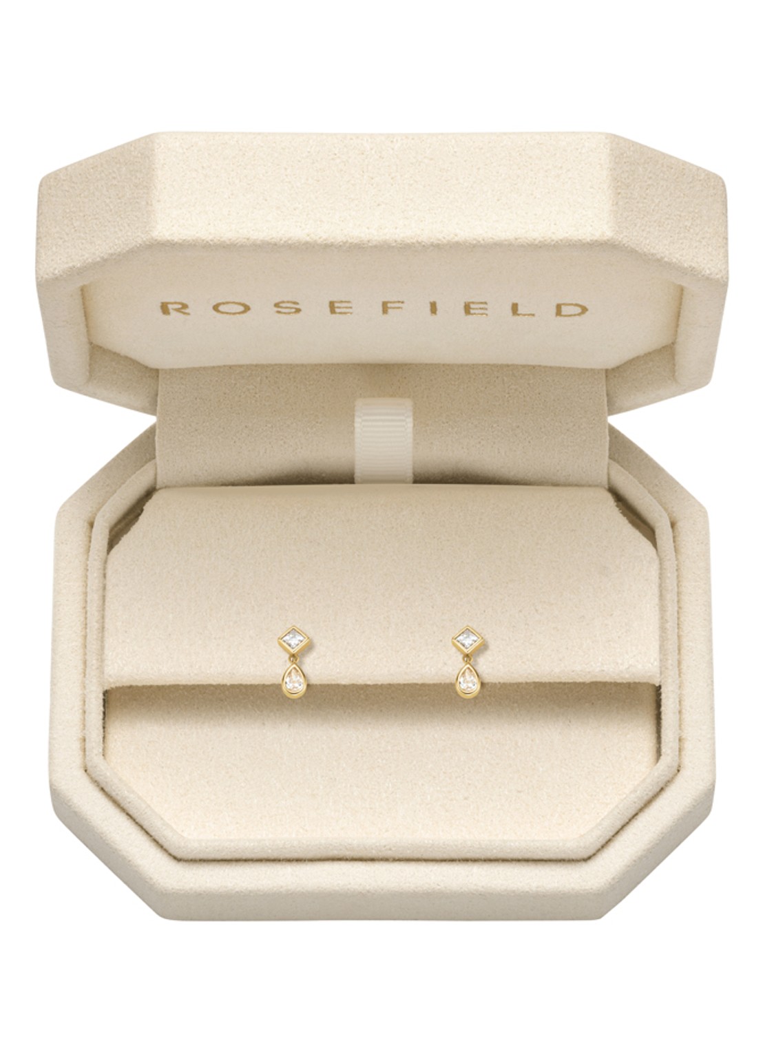 Rosefield Dangling oorstekers van 14 karaat geelgoud - detail 5 goud