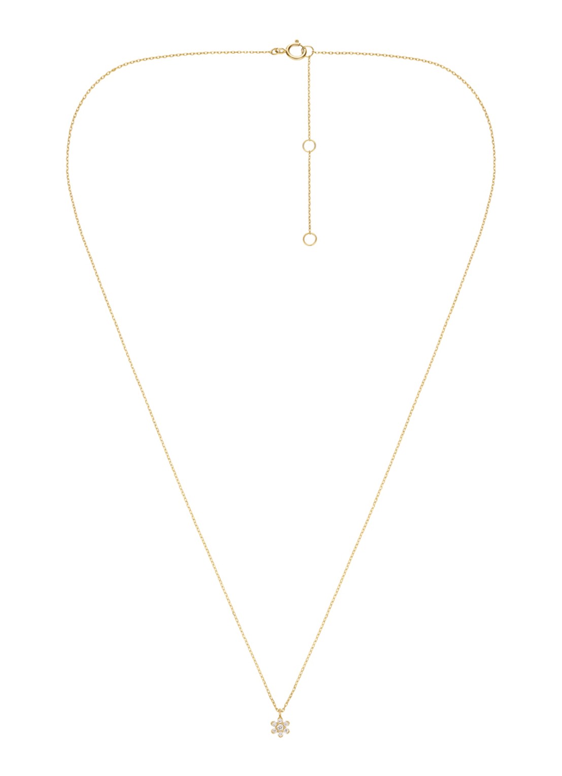 Rosefield Flower ketting van 14 karaat geelgoud - detail 3 goud