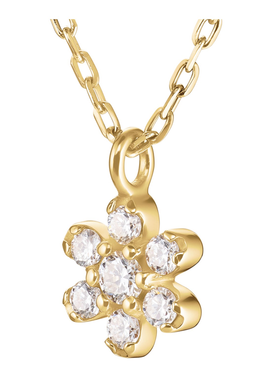 Rosefield Flower ketting van 14 karaat geelgoud - detail 4 goud