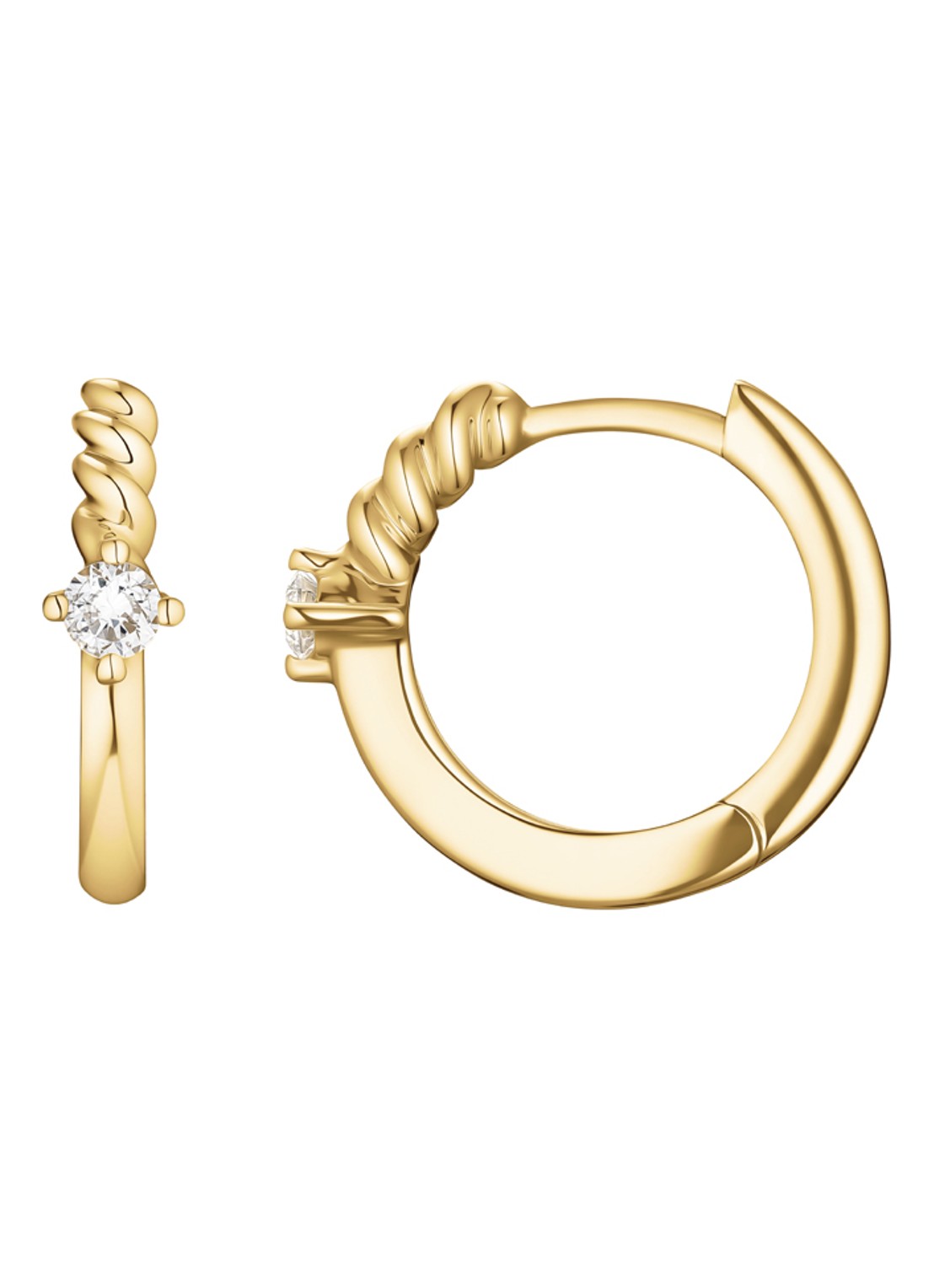 Rosefield Half Twist oorringen van 14 karaat geelgoud - detail goud