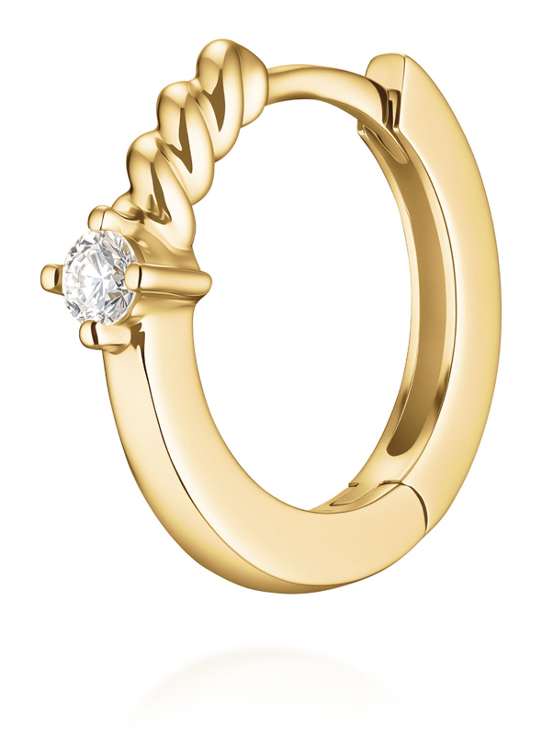 Rosefield Half Twist oorringen van 14 karaat geelgoud - detail 2 goud