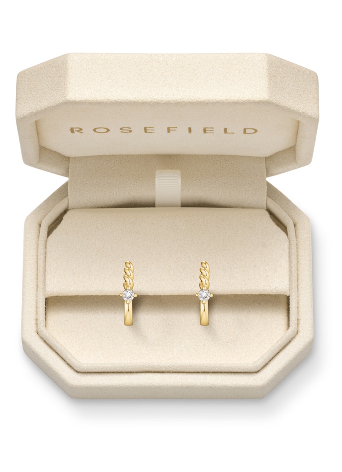 Rosefield Half Twist oorringen van 14 karaat geelgoud - detail 4 goud