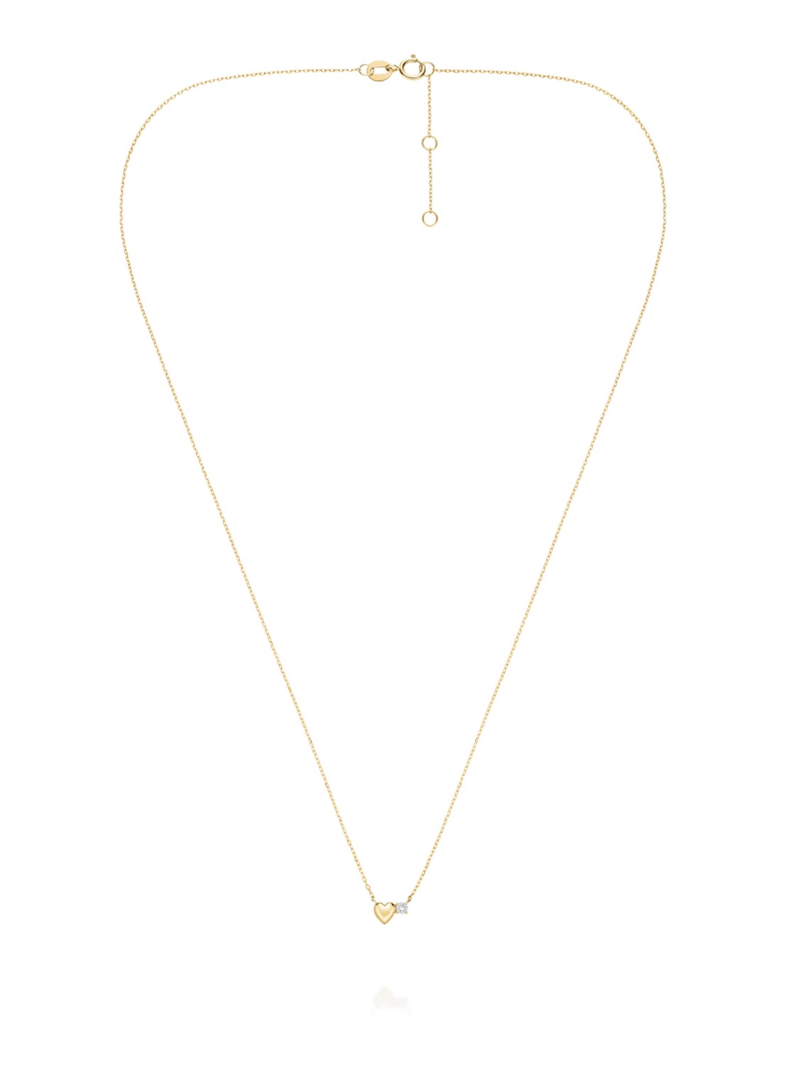 Rosefield Heart ketting van 14 karaat geelgoud - detail 3 goud
