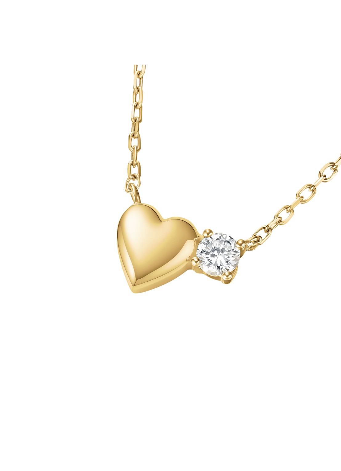 Rosefield Heart ketting van 14 karaat geelgoud - detail 4 goud