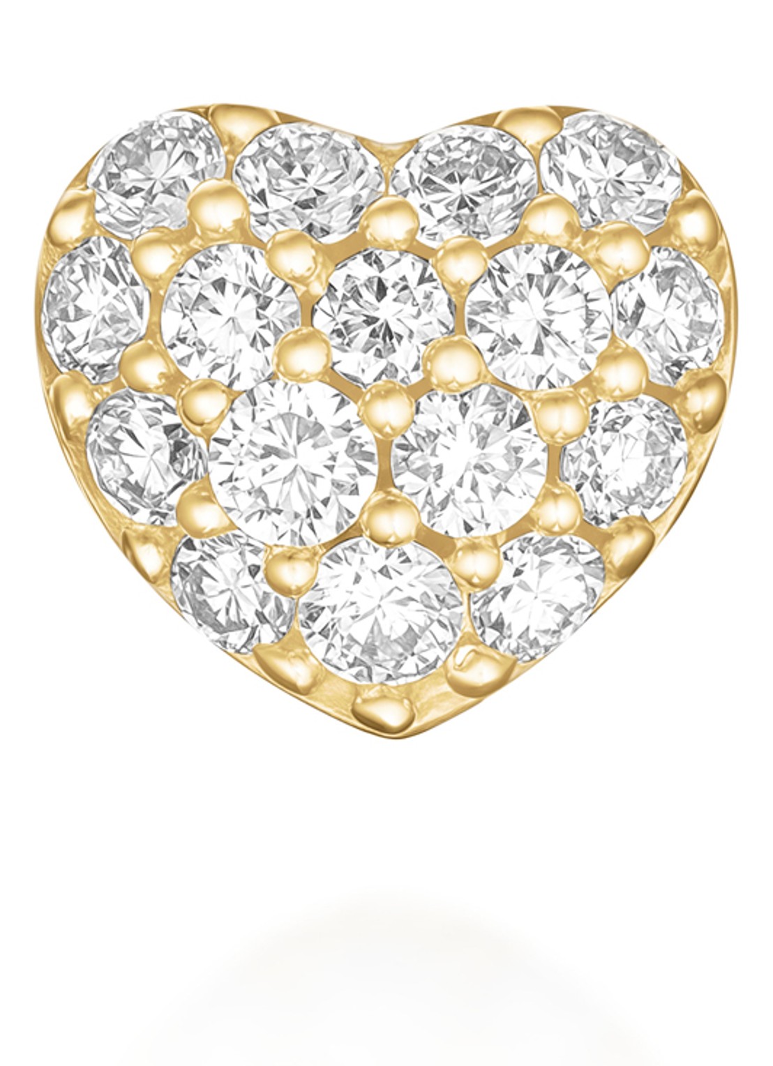 Rosefield  Heart Pave oorknopjes van 14 karaat geelgoud - detail 2 goud