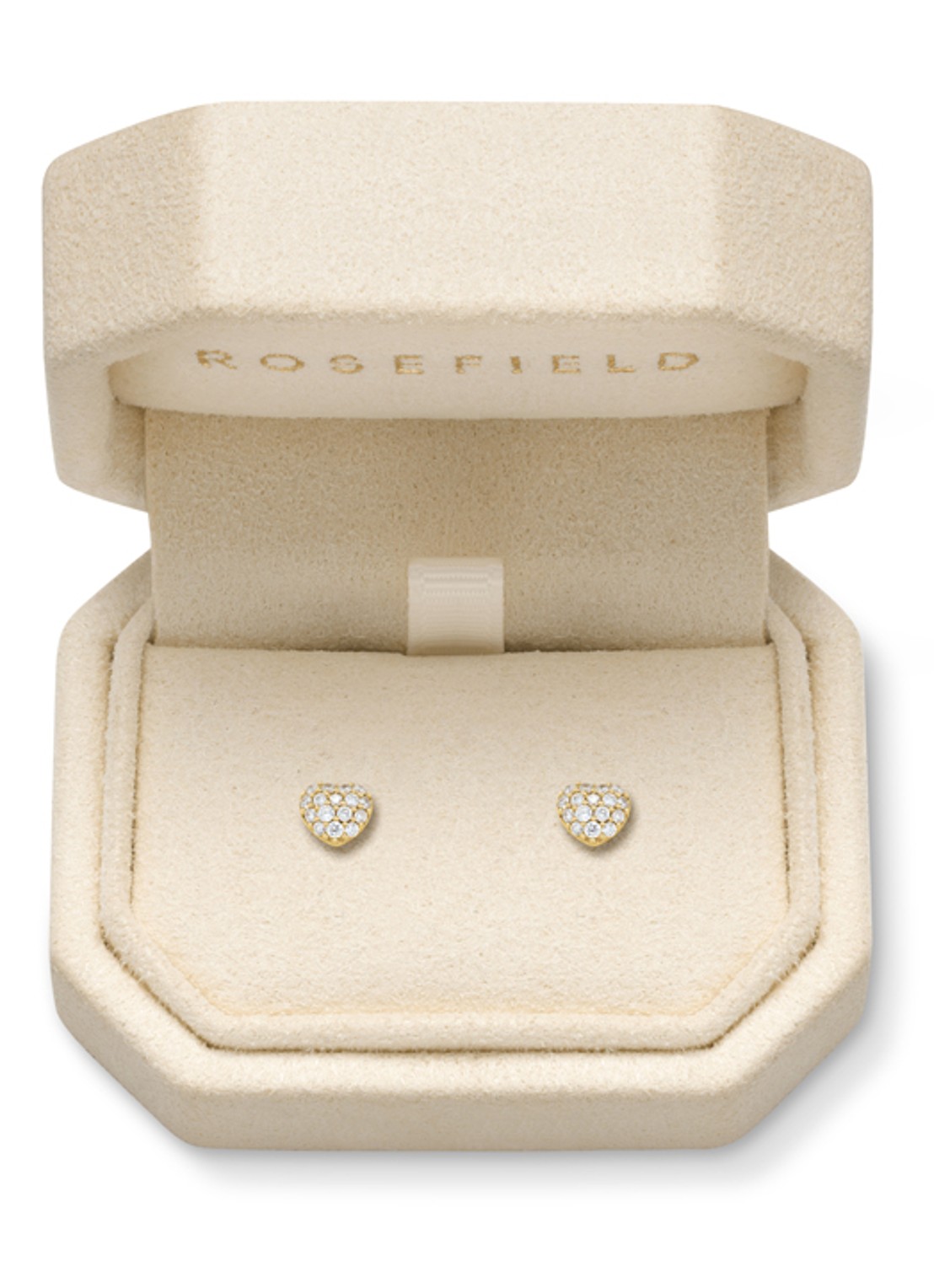 Rosefield  Heart Pave oorknopjes van 14 karaat geelgoud - detail 3 goud