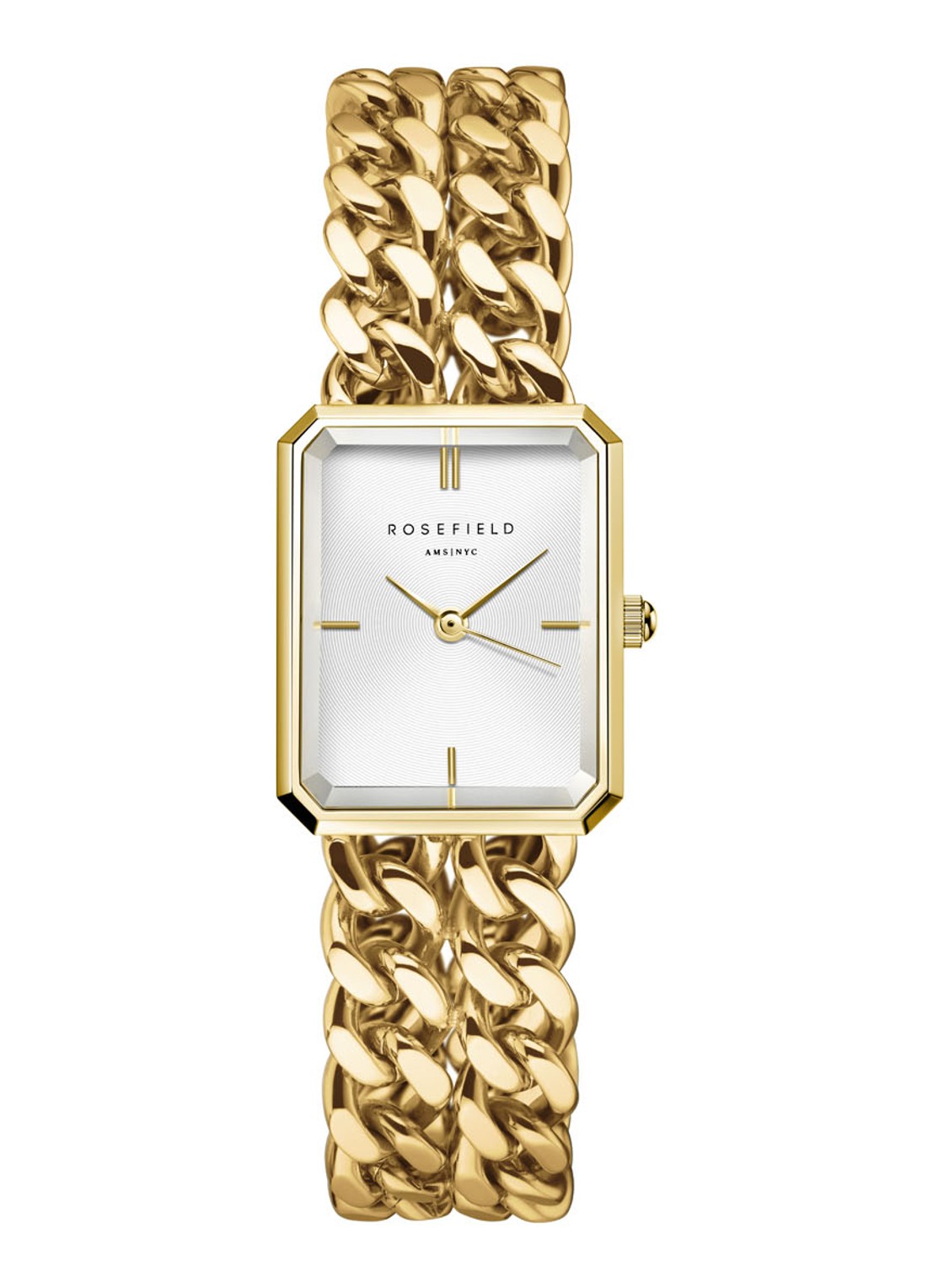 Rosefield Octagon XS Studio horloge SWGSG-O76 - voorkant 3 goud
