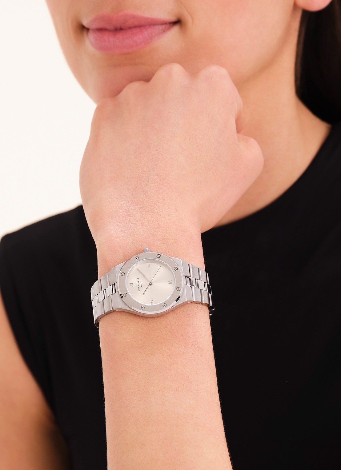 Rosefield Rose horloge SPCSSS-SP03 - voorkant 5 zilver
