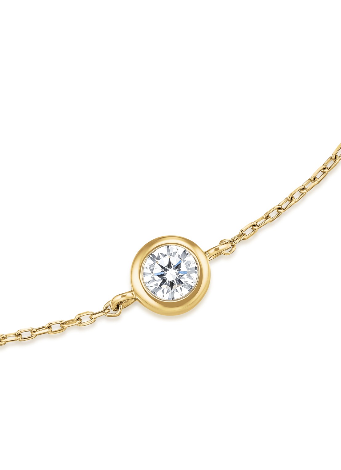 Rosefield Round Solitaire armband van 14 karaat geelgoud - detail goud
