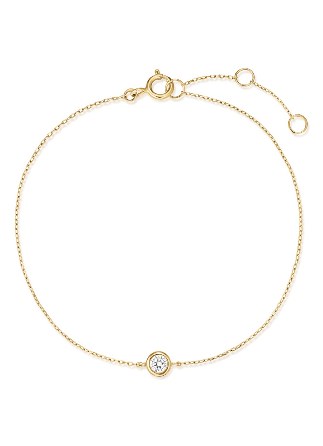 Rosefield Round Solitaire armband van 14 karaat geelgoud - detail 2 goud