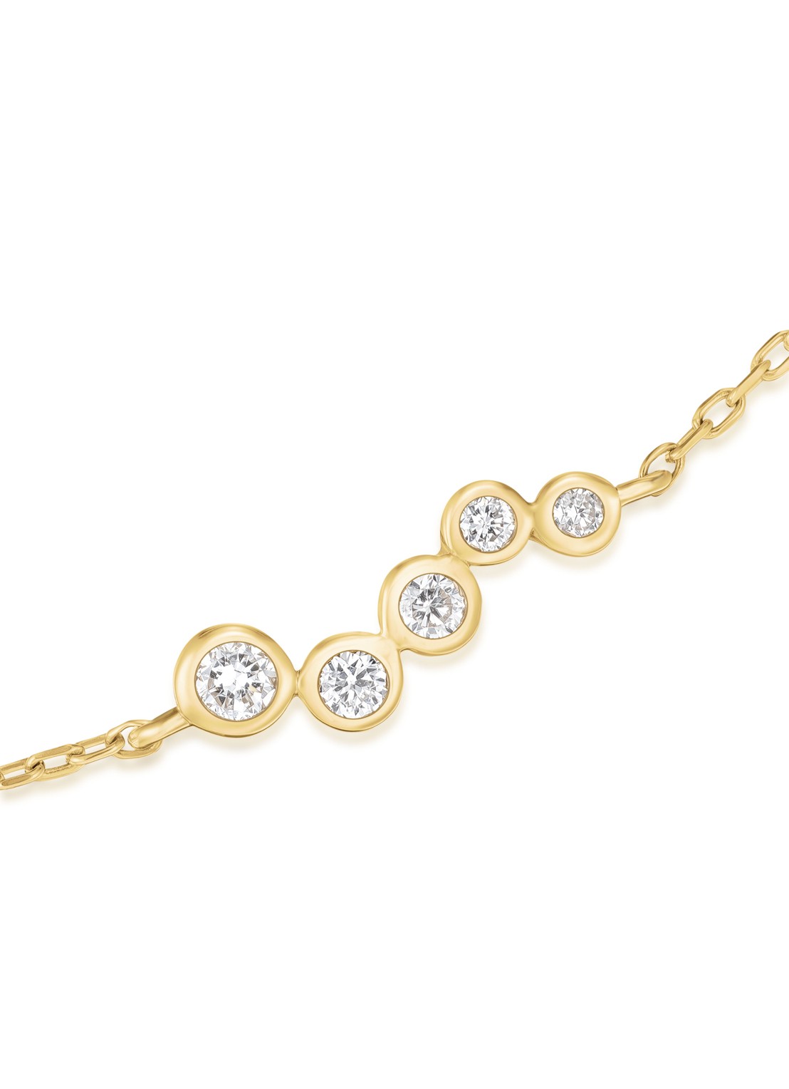 Rosefield Short Wave armband van 14 karaat geelgoud - detail 3 goud