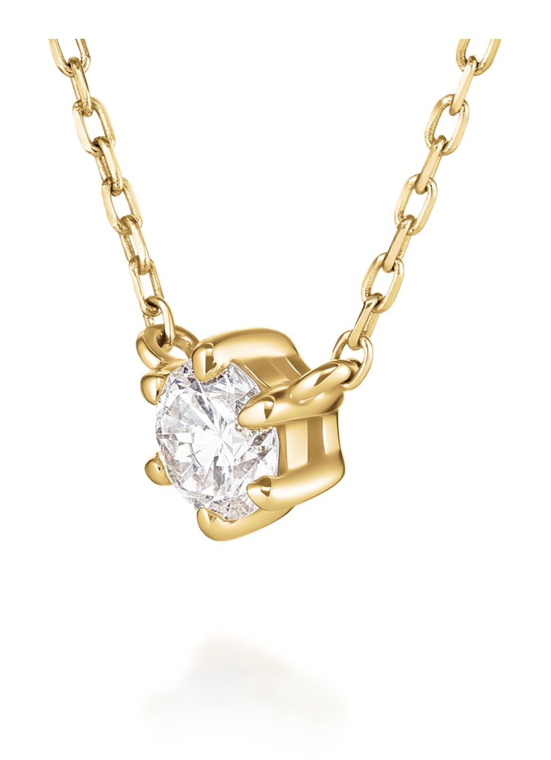 Rosefield Solitaire Prong ketting van 14 karaat geelgoud - detail 3 goud