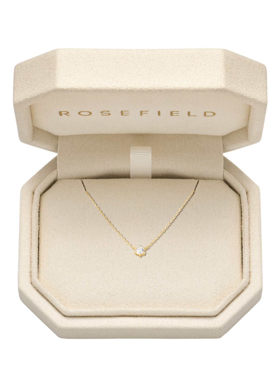 Rosefield Solitaire Prong ketting van 14 karaat geelgoud - detail 4 goud