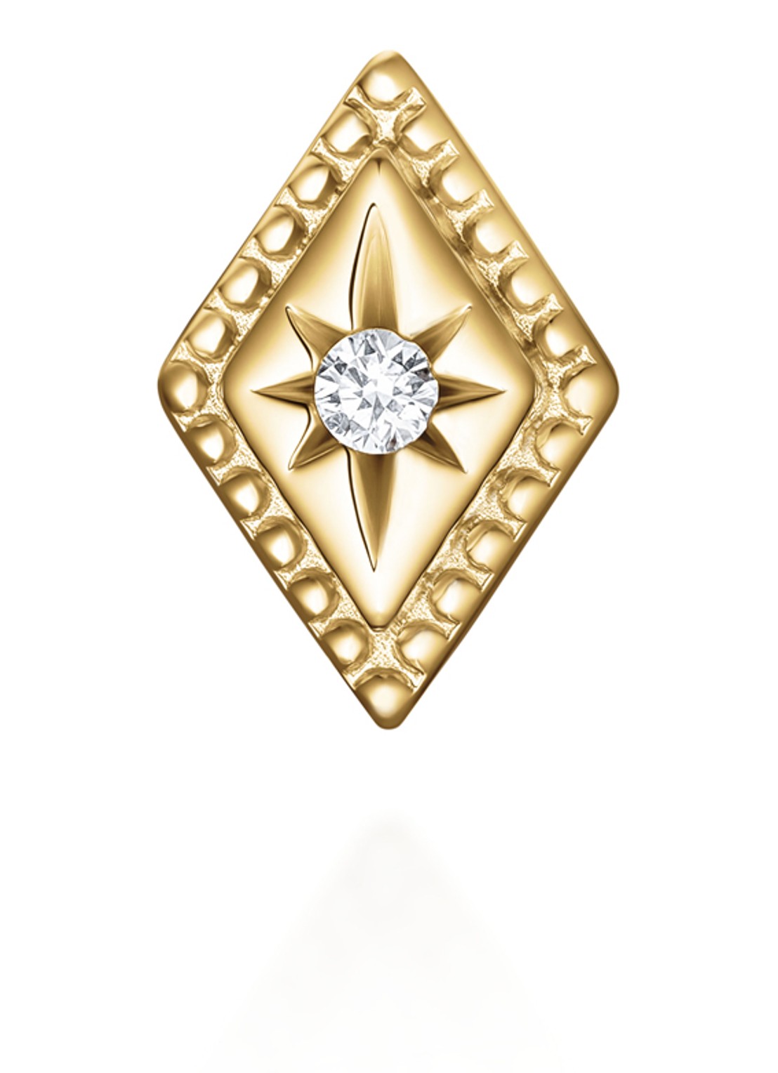 Rosefield Solitaire Star oorknopjes van 14 karaat geelgoud - detail 2 goud