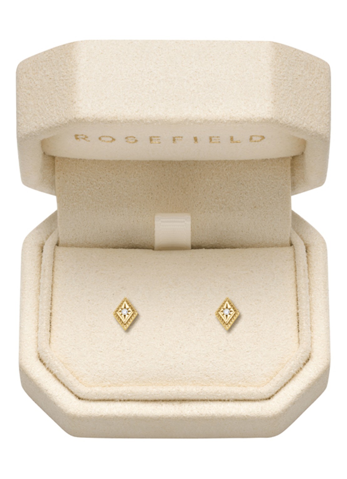 Rosefield Solitaire Star oorknopjes van 14 karaat geelgoud - detail 3 goud