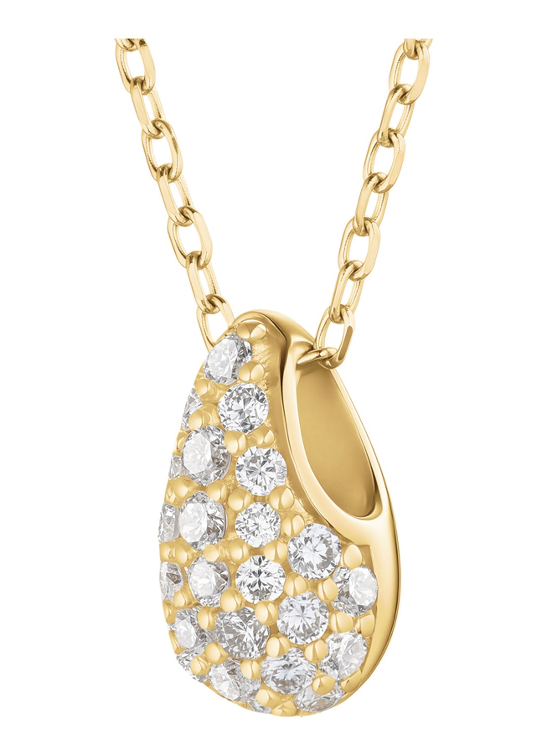 Rosefield Teardrop Pave ketting van 14 karaat geelgoud - detail 4 goud
