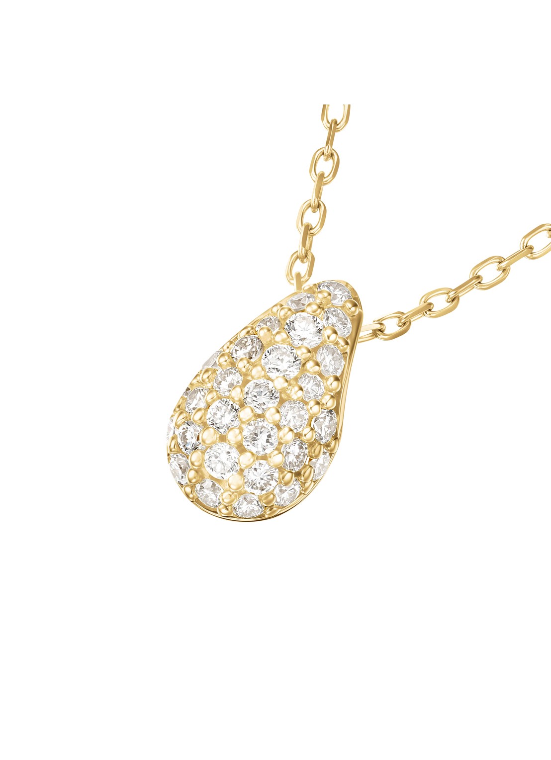 Rosefield Teardrop Pave ketting van 14 karaat geelgoud - detail 5 goud
