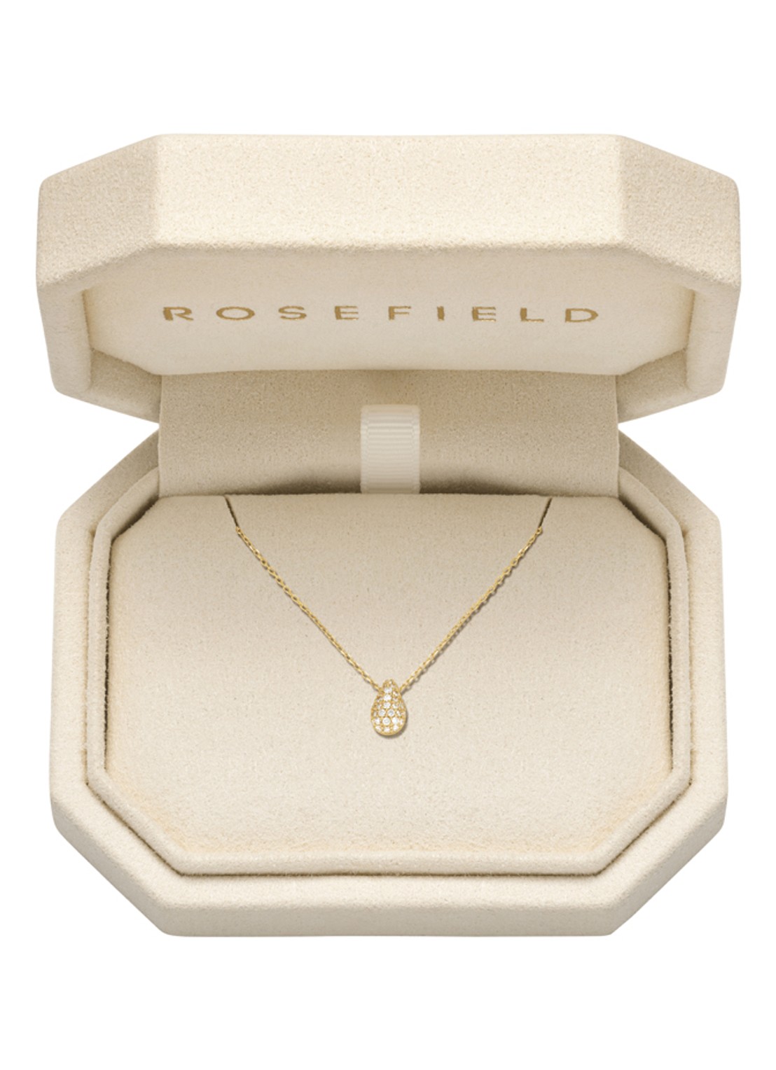Rosefield Teardrop Pave ketting van 14 karaat geelgoud - detail 6 goud