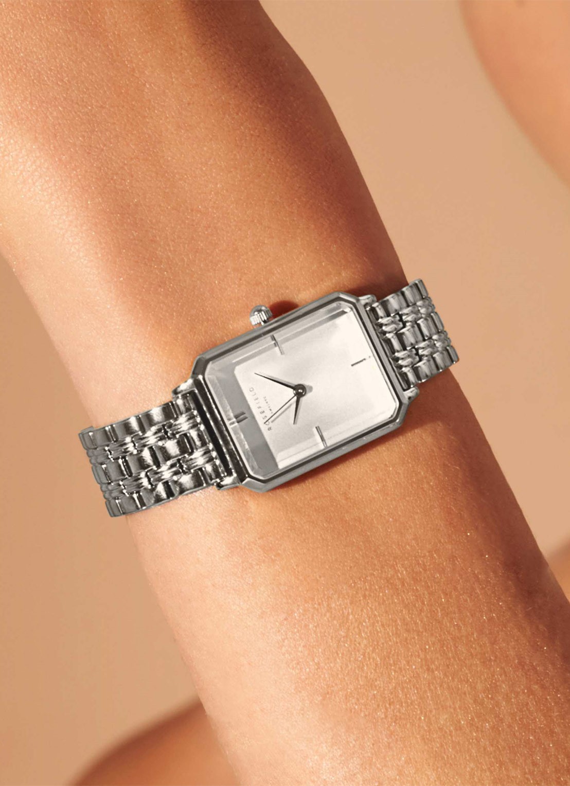 Rosefield The Octagon horloge OCWSS-O41 - voorkant 7 zilver