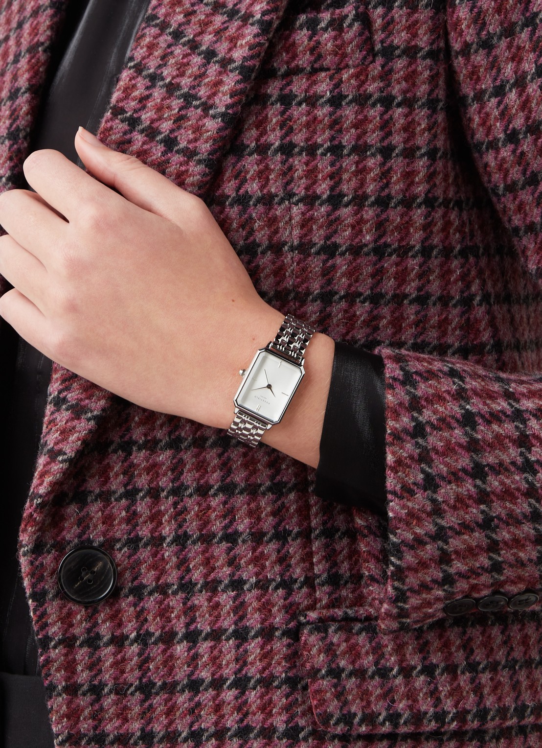 Rosefield The Octagon horloge OCWSS-O41 - voorkant 8 zilver