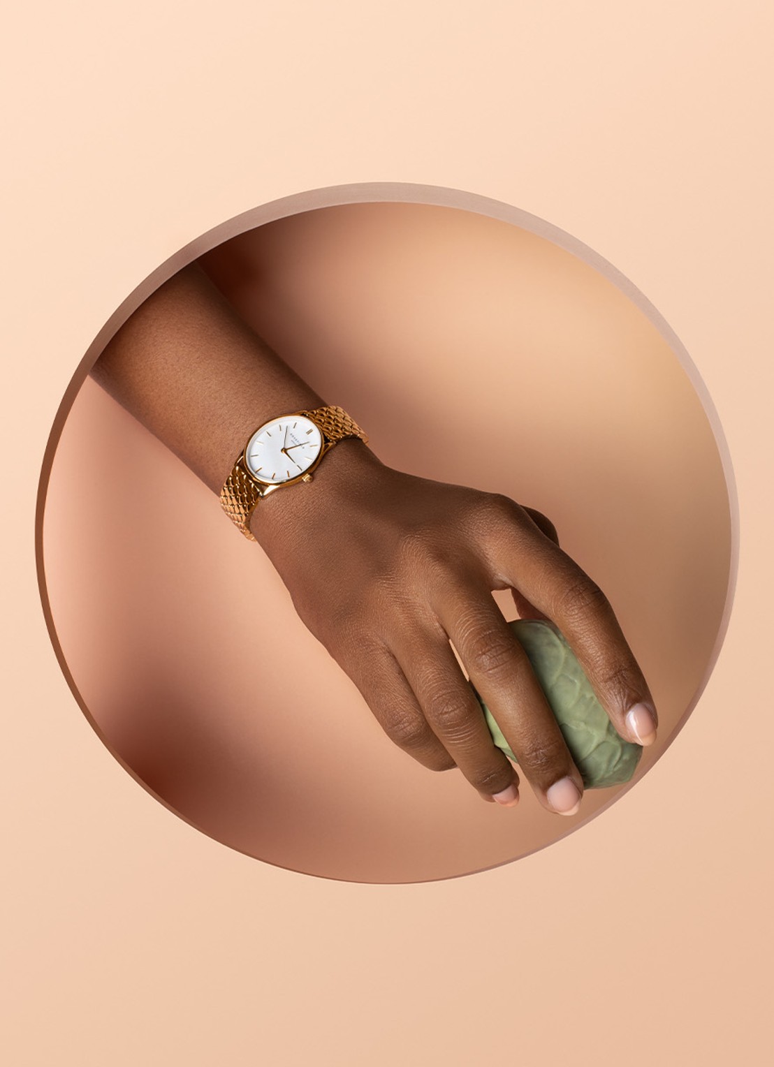 Rosefield The Oval horloge OWGSG-OV01 - voorkant 2 goud