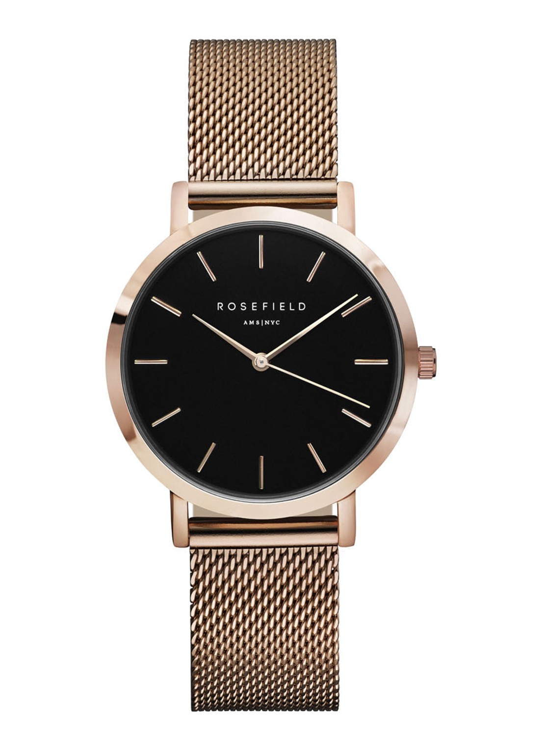 Rosefield The Tribeca horloge TBR-T59 - voorkant 2 roségoud