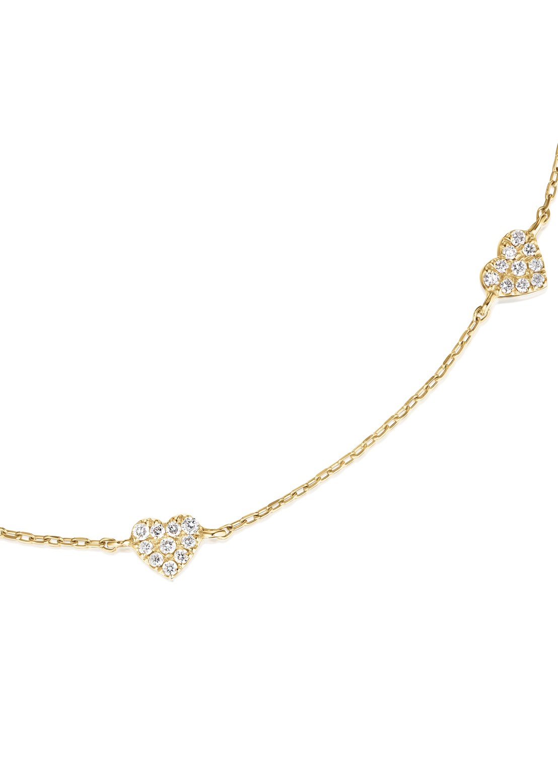Rosefield Triple Heart Pave armband van 14 karaat geelgoud - detail 3 goud