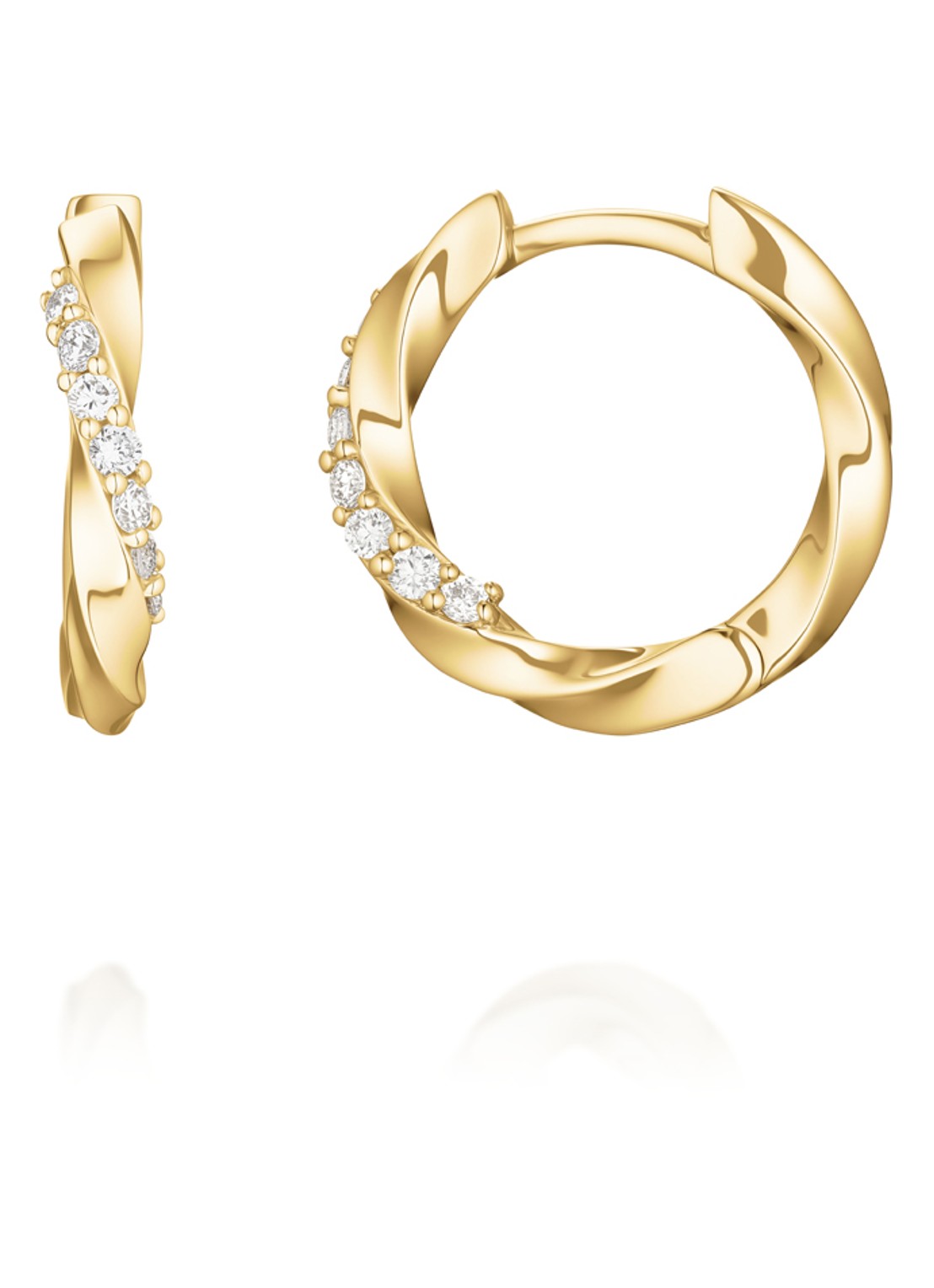 Rosefield Twirl oorringen van 14 karaat geelgoud - detail 3 goud