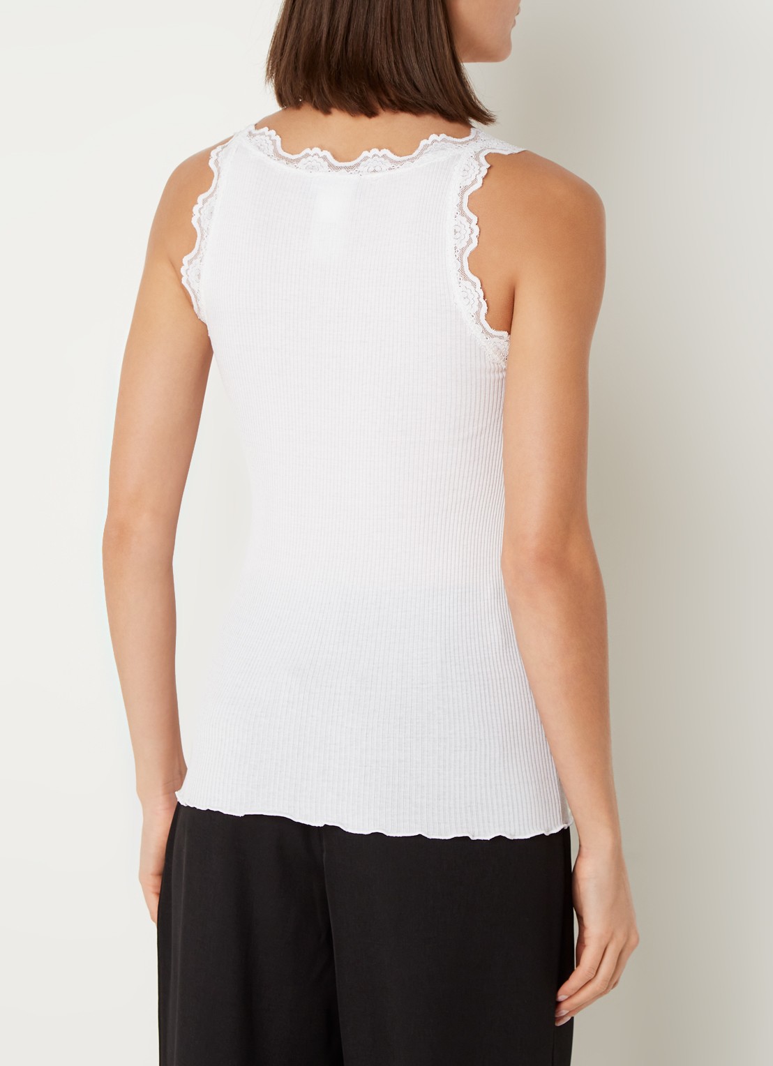 Rosemunde Babette tanktop in zijdeblend met kant - achterkant 4 wit
