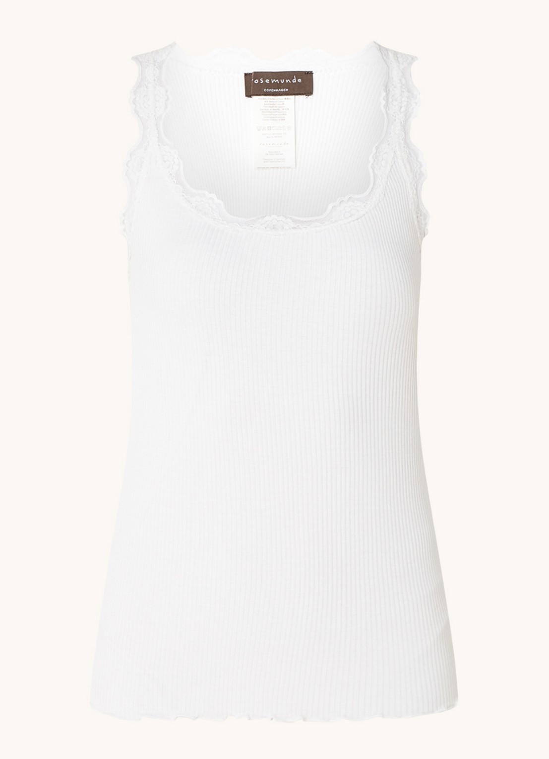 Rosemunde Babette tanktop in zijdeblend met kant - voorkant 2 wit