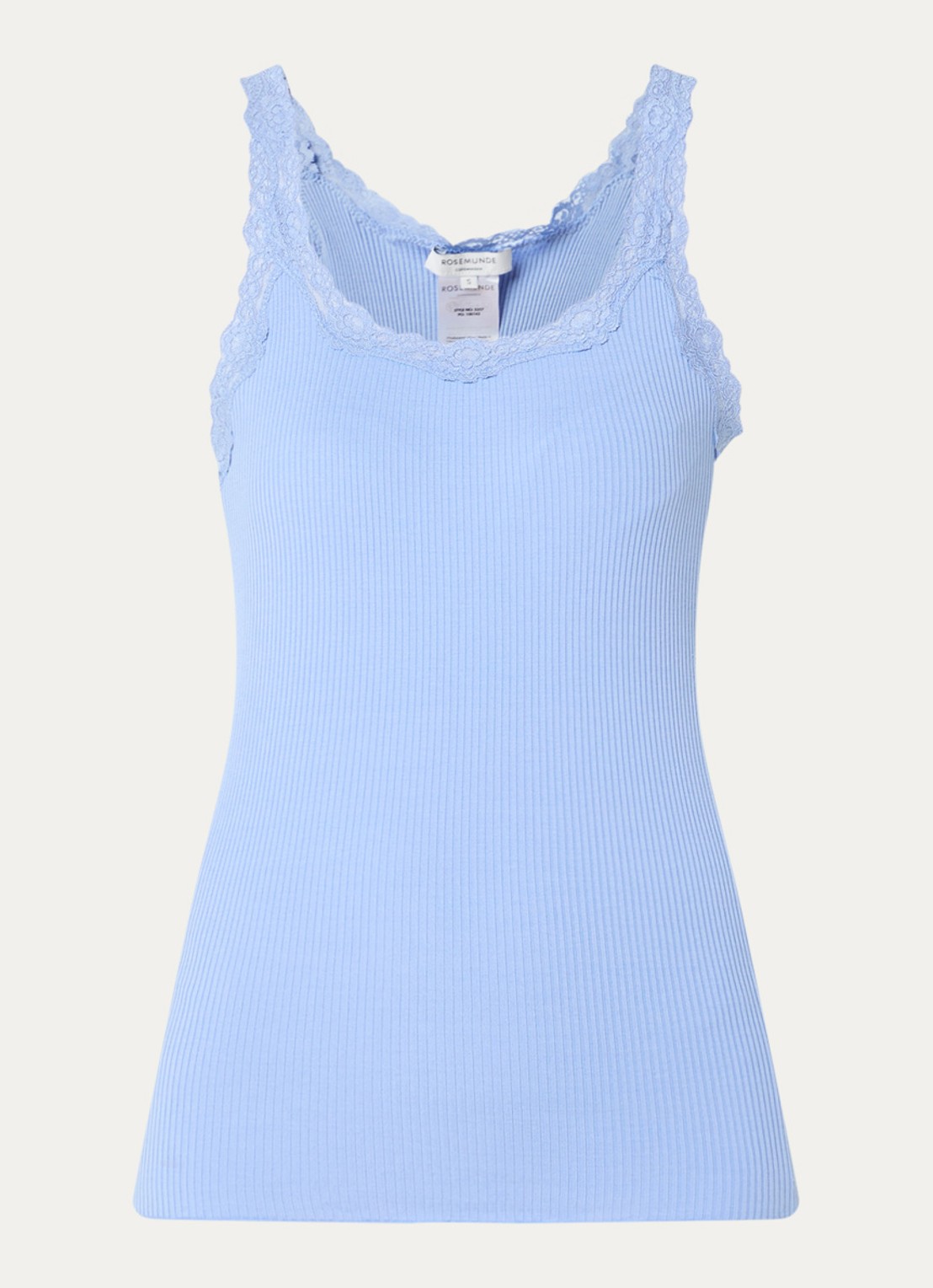 Rosemunde Babette tanktop in zijdeblend met kant - voorkant 3 blauwgrijs