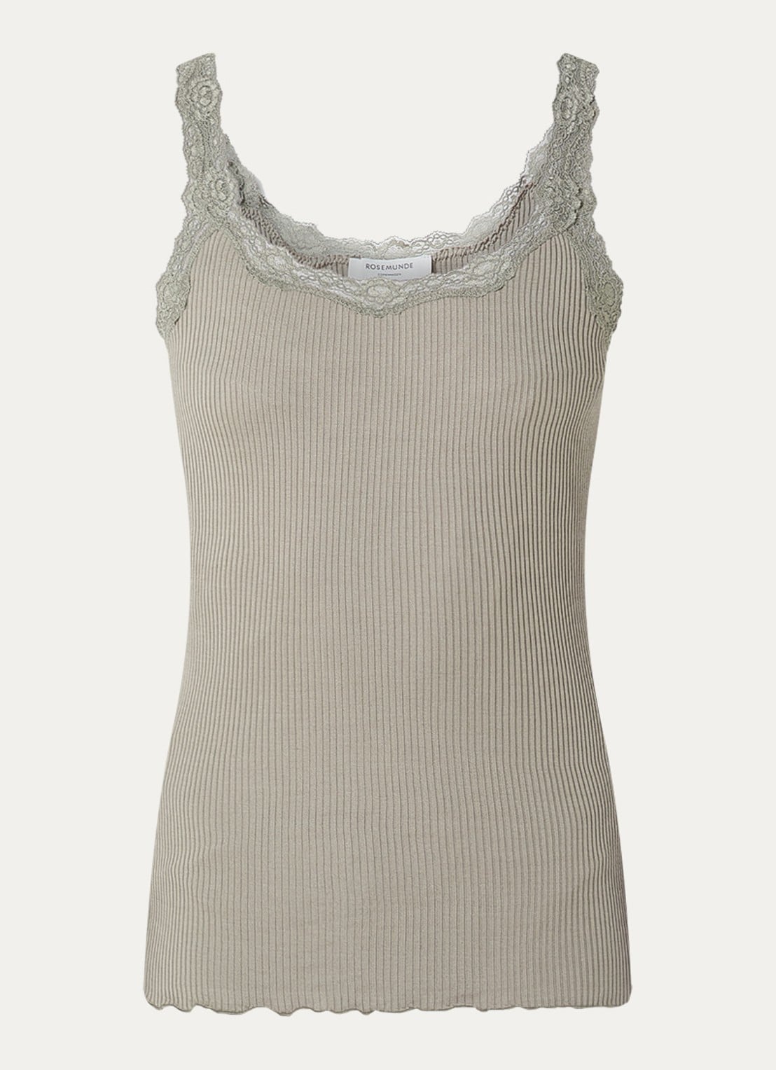 Rosemunde Babette tanktop in zijdeblend met kant - voorkant 3 beige