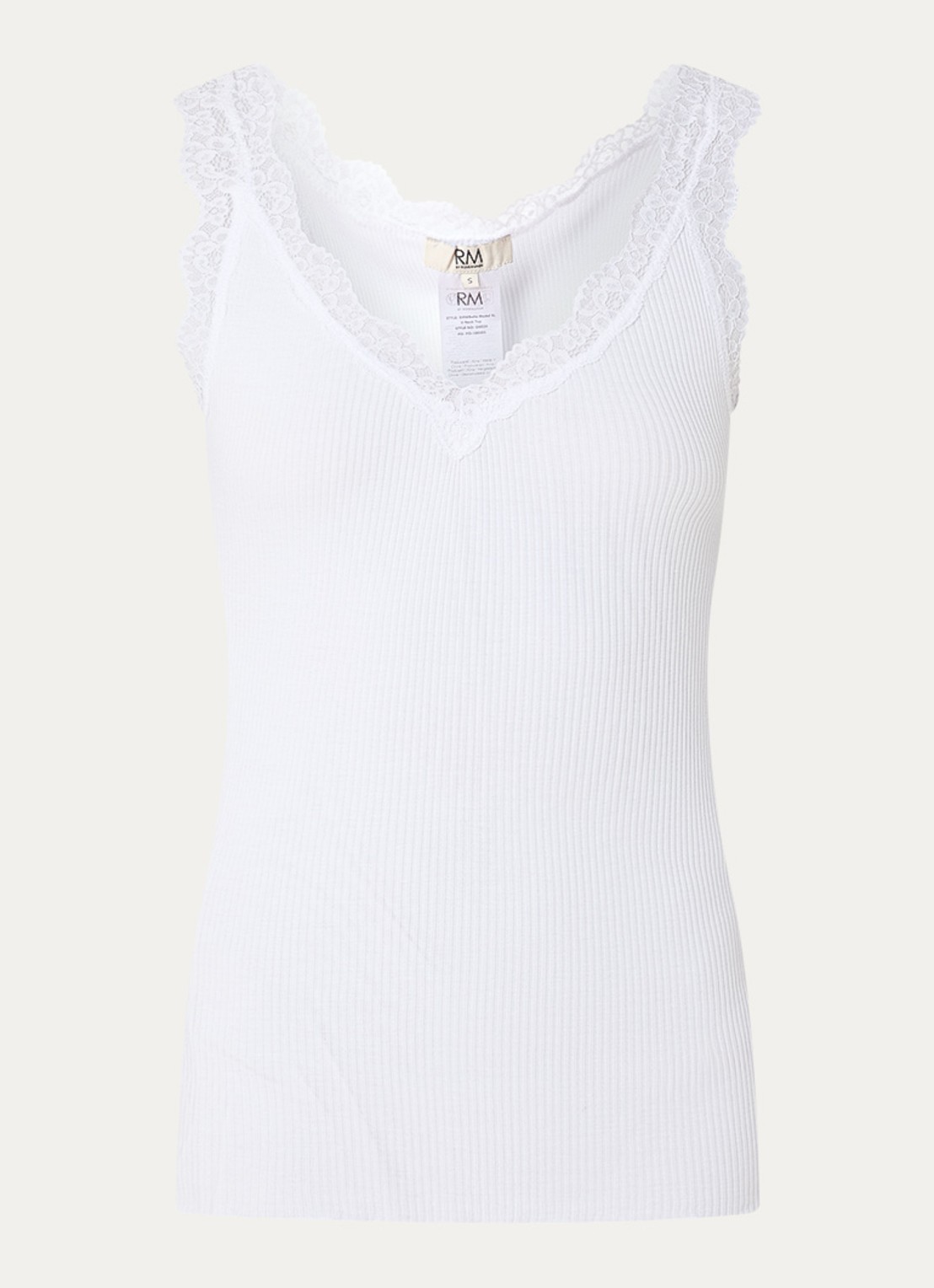 Rosemunde Balta tanktop met details van kant - voorkant 2 wit