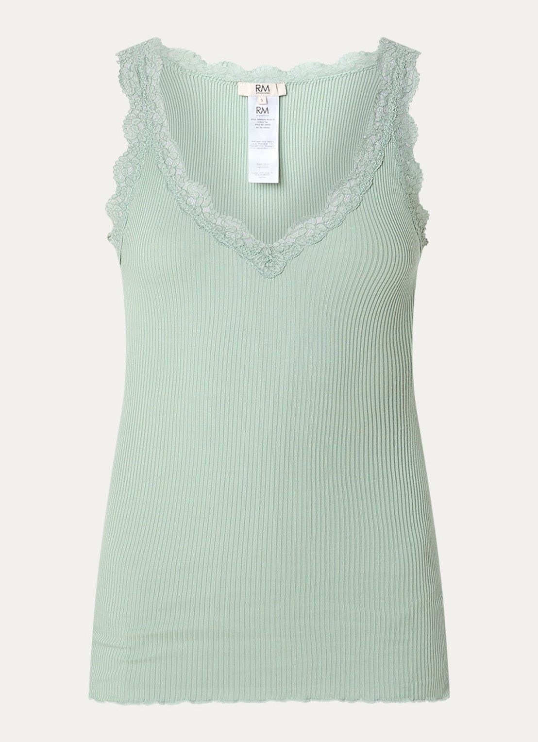 Rosemunde Balta tanktop met details van kant - voorkant 3 lindegroen