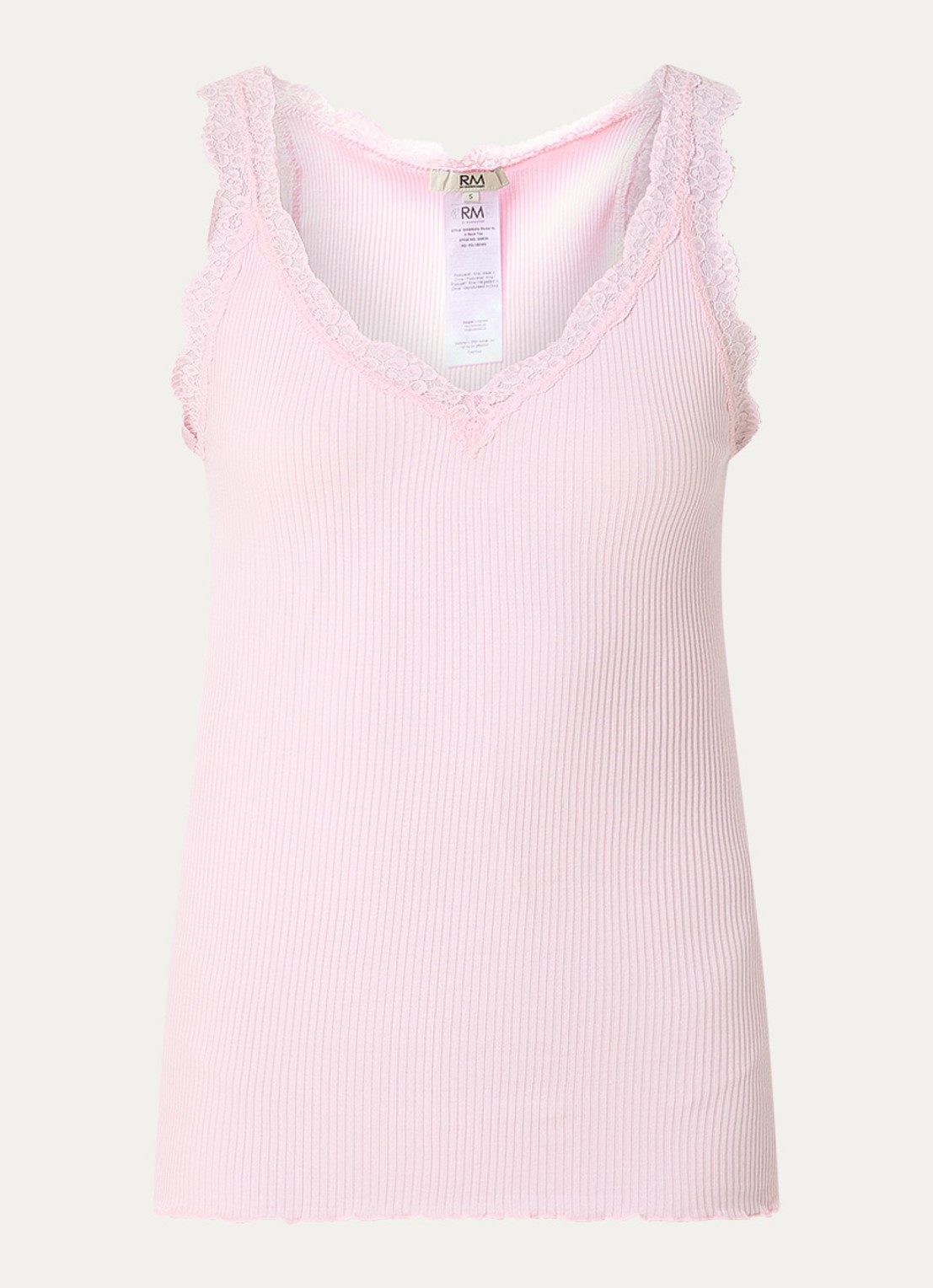 Rosemunde Balta tanktop met details van kant - voorkant 3 lichtroze