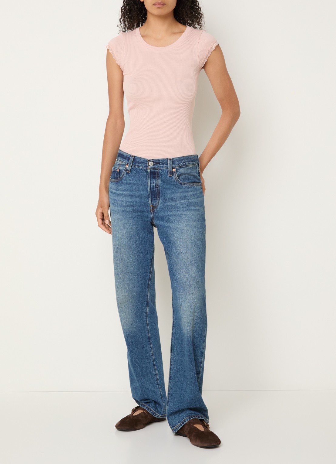 Rosemunde Baybay T-shirt met details van kant - voorkant 2 khaki
