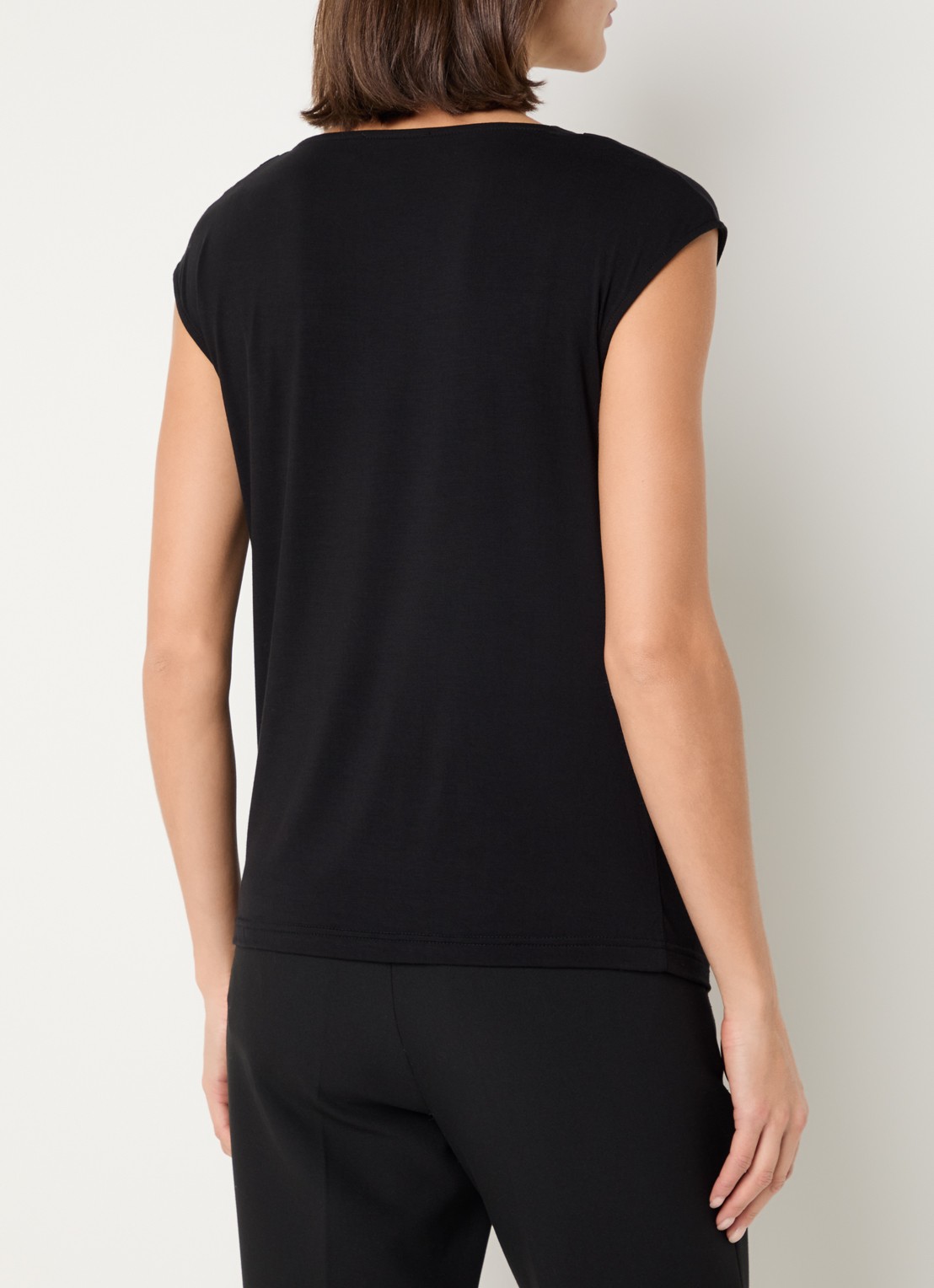 Rosemunde Blarritz mouwloze top met gedrapeerd detail - achterkant 4 zwart