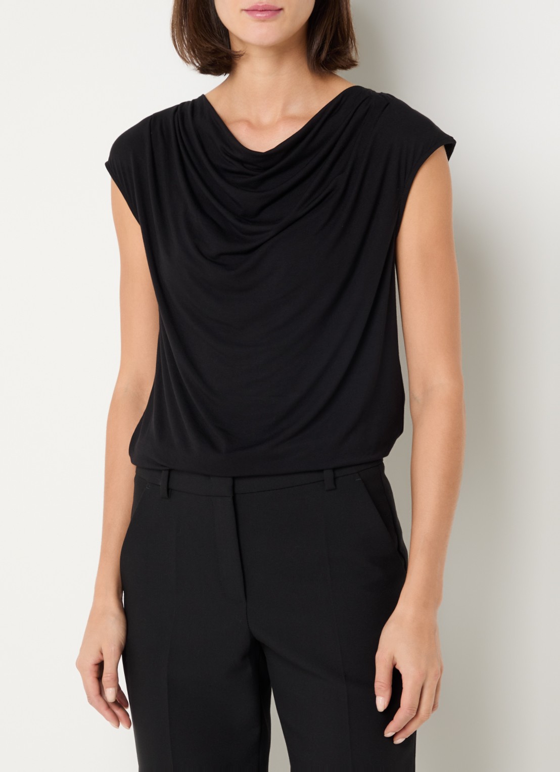Rosemunde Blarritz mouwloze top met gedrapeerd detail - detail 3 zwart