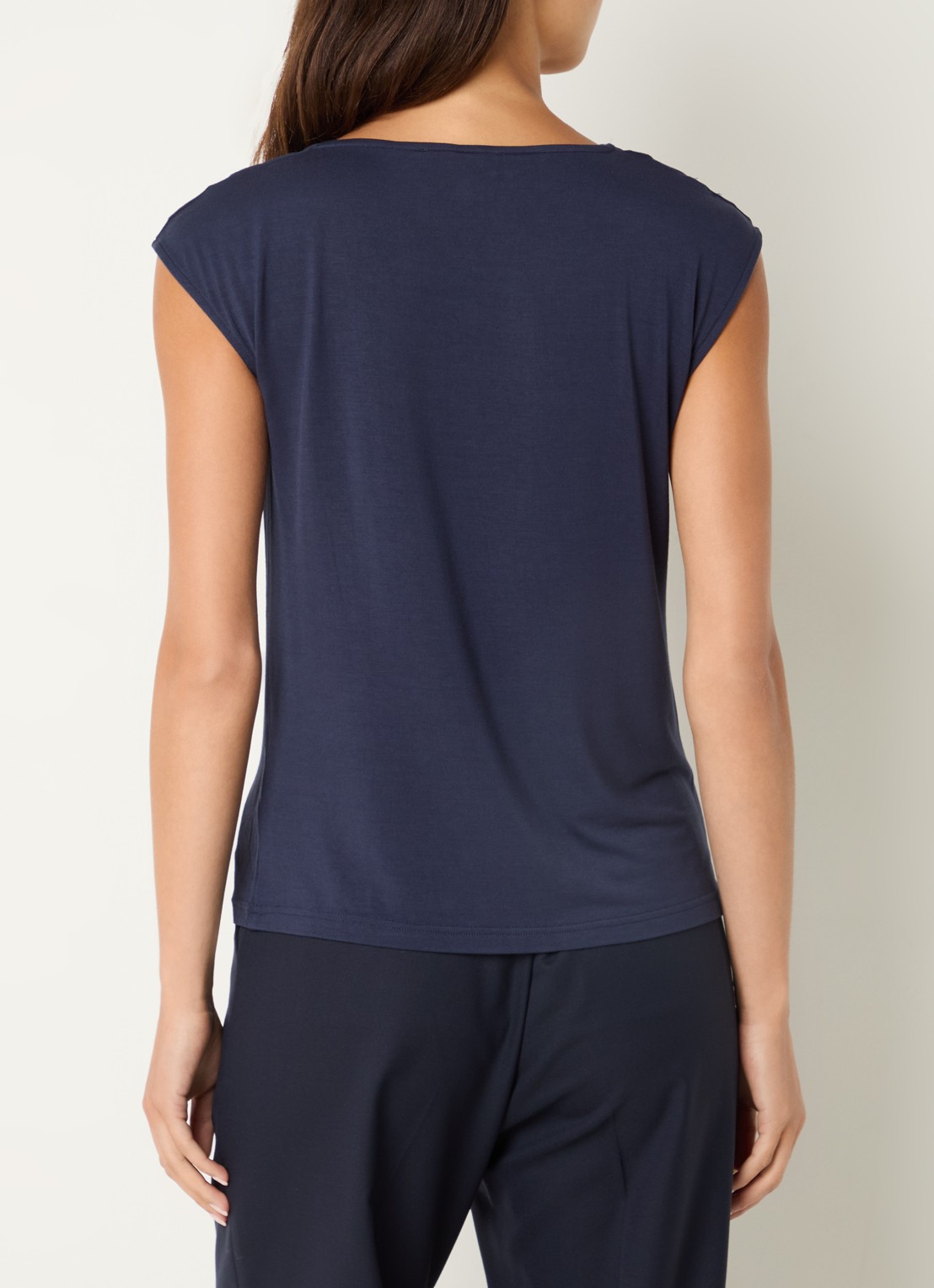 Rosemunde Blarritz mouwloze top met gedrapeerd detail - achterkant donkerblauw