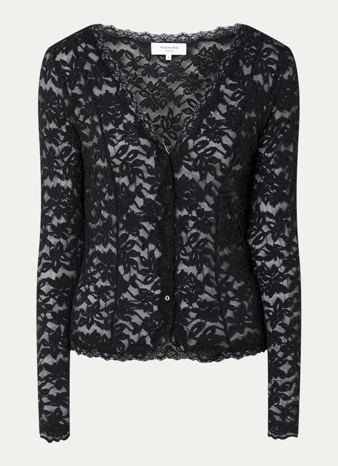 Rosemunde Delicia vest van kant - voorkant 3 zwart