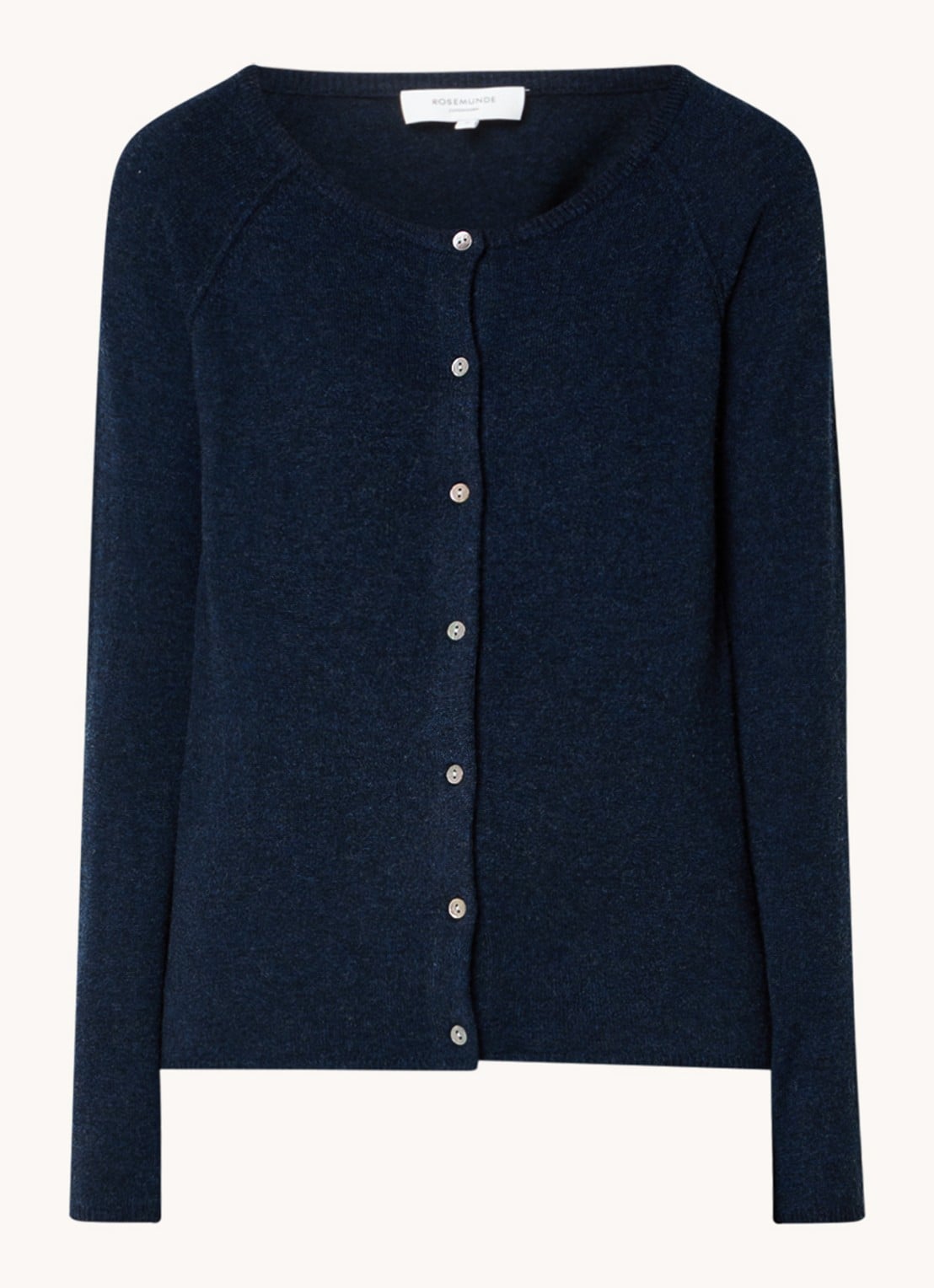 Rosemunde Fijngebreid vest in kasjmierblend  - voorkant 2 donkerblauw