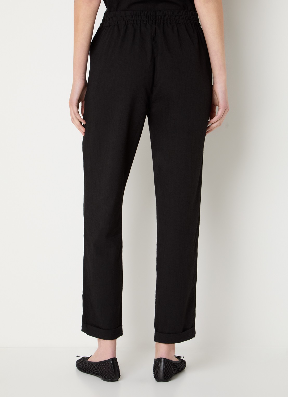 Rosemunde RMWTalia high waist slim fit cropped broek met steekzakken - achterkant 4 zwart